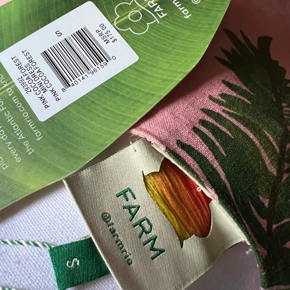 Gorgeous FARM Rio Mini Dress- Pink Cocoa Forest-        Sz. S- NWT - Picture 8 of 16